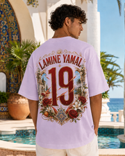 Rising 19 lilac oversized Spain-inspired football T-shirt with premium Mediterranean back print